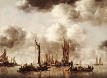 讓 範 得 卡珮勒 Dutch Yacht Firing a Salvo